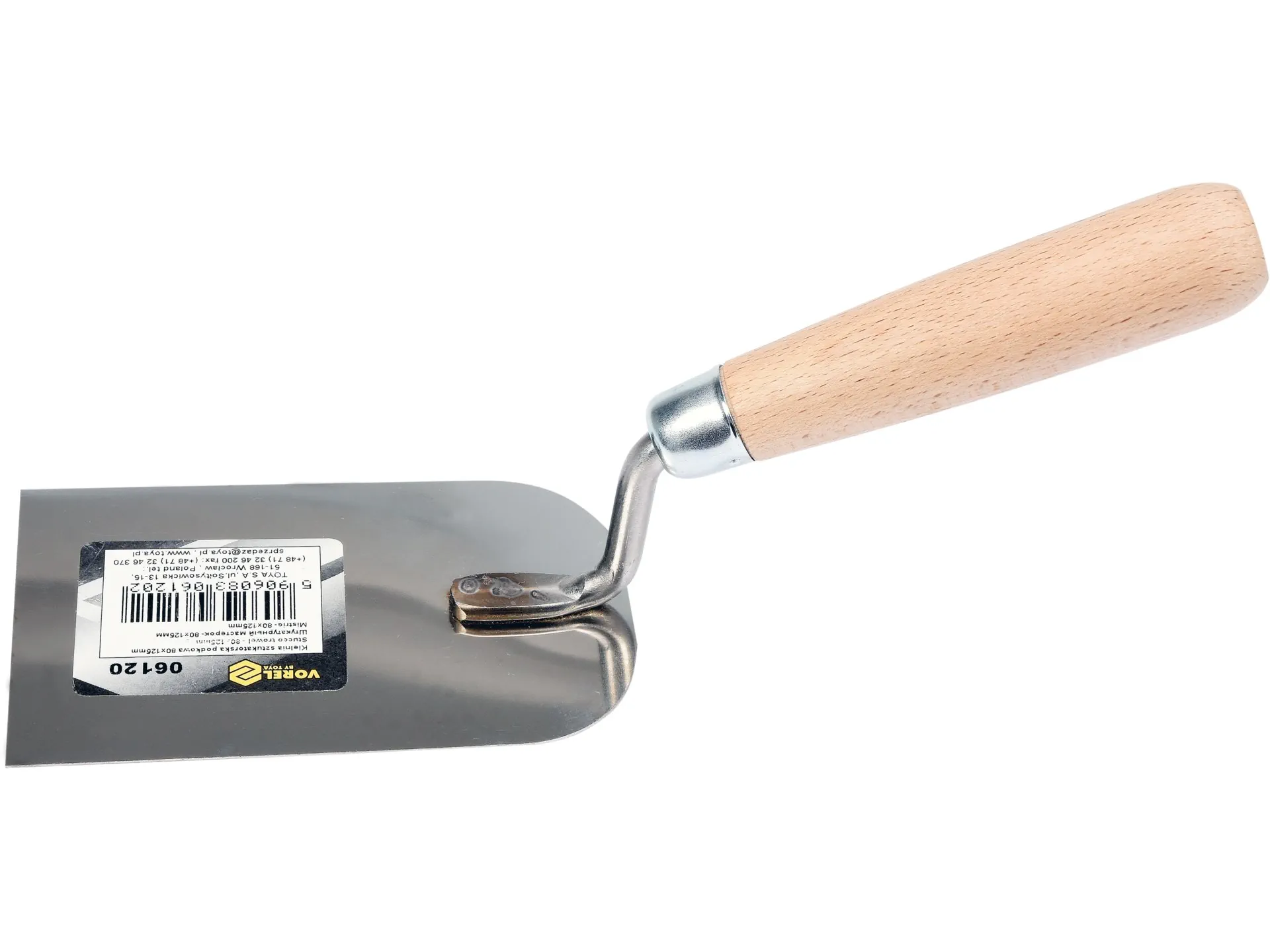 Curved stainless steel trowel 80 x 120 mm 2