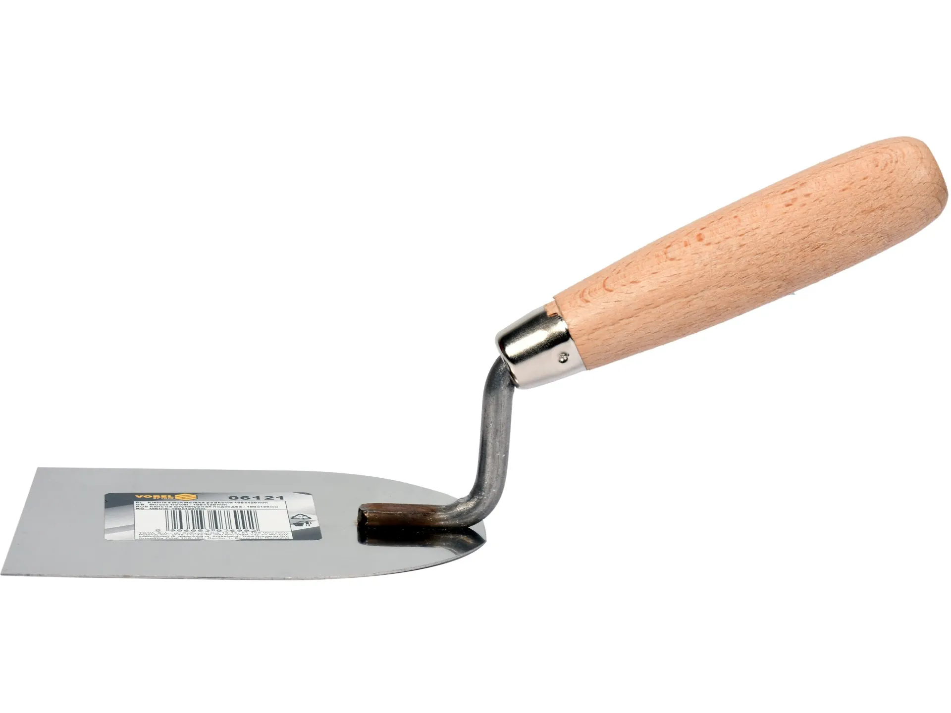Curved stainless steel trowel 100 x 120 mm 2