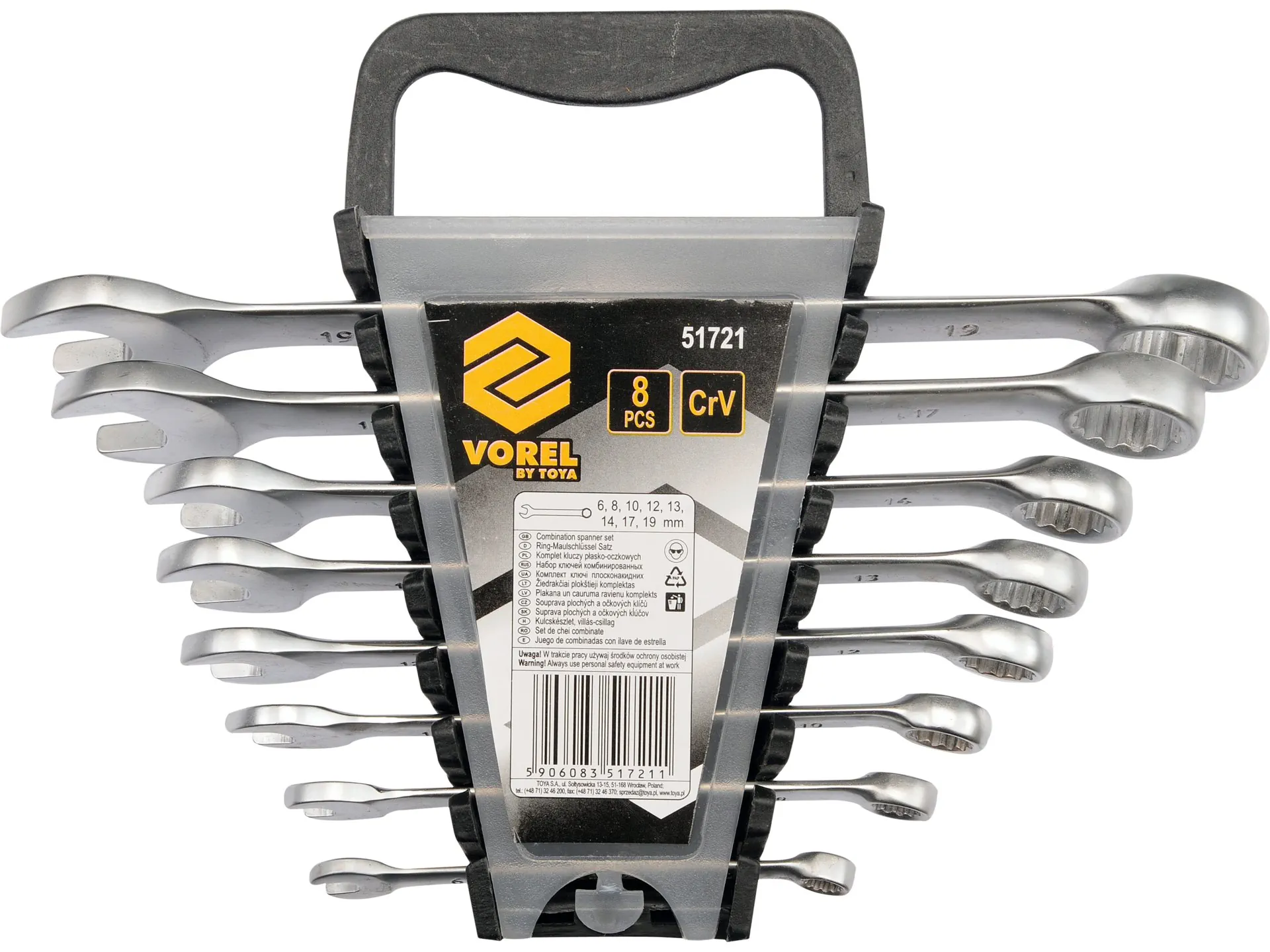 Combination wrench set 6–19 mm