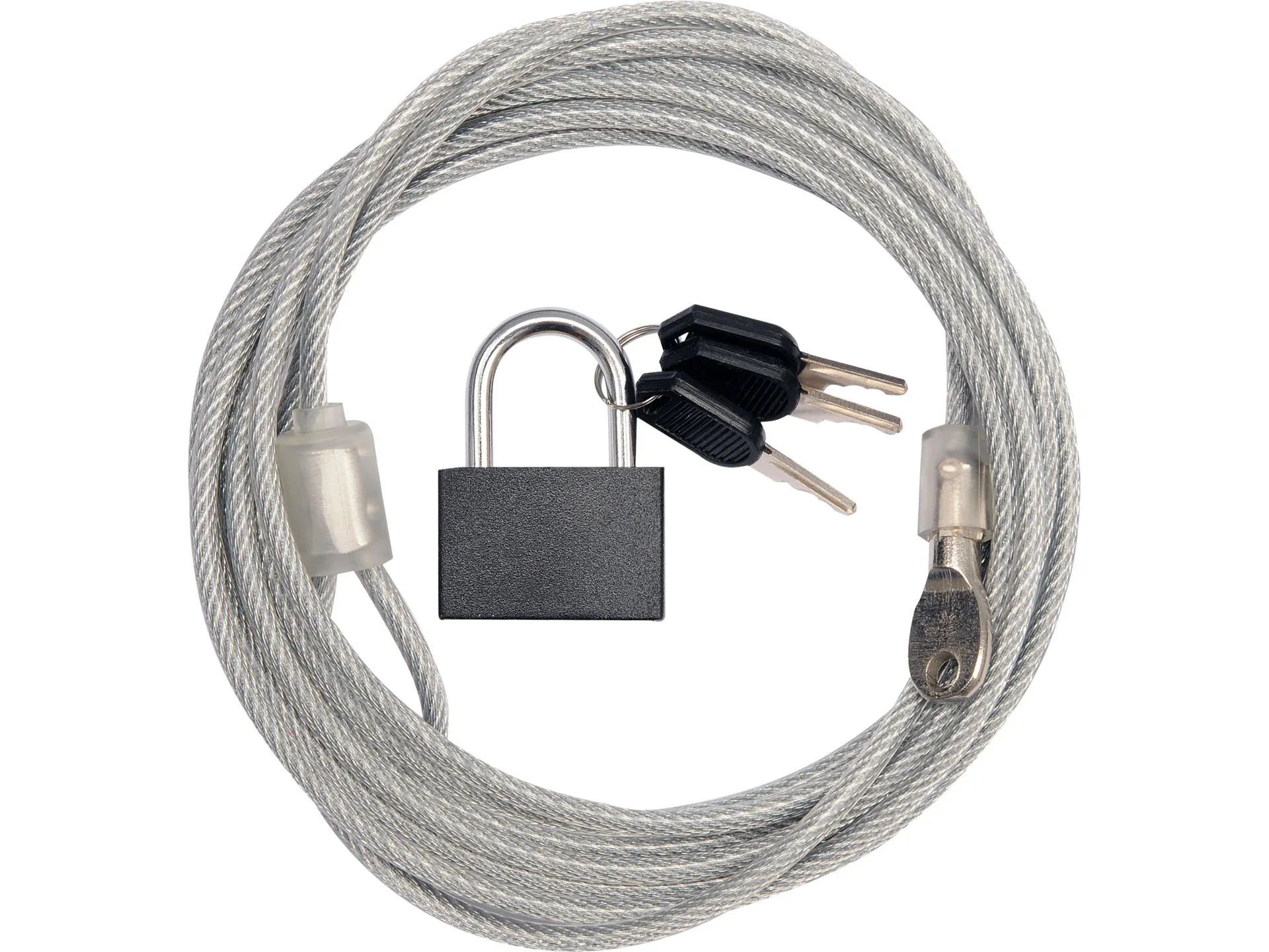 Security cable with padlock 3 m