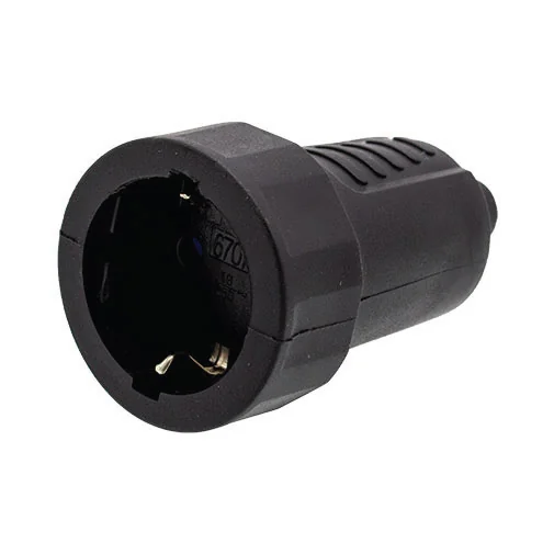 Black rubber electrical socket
