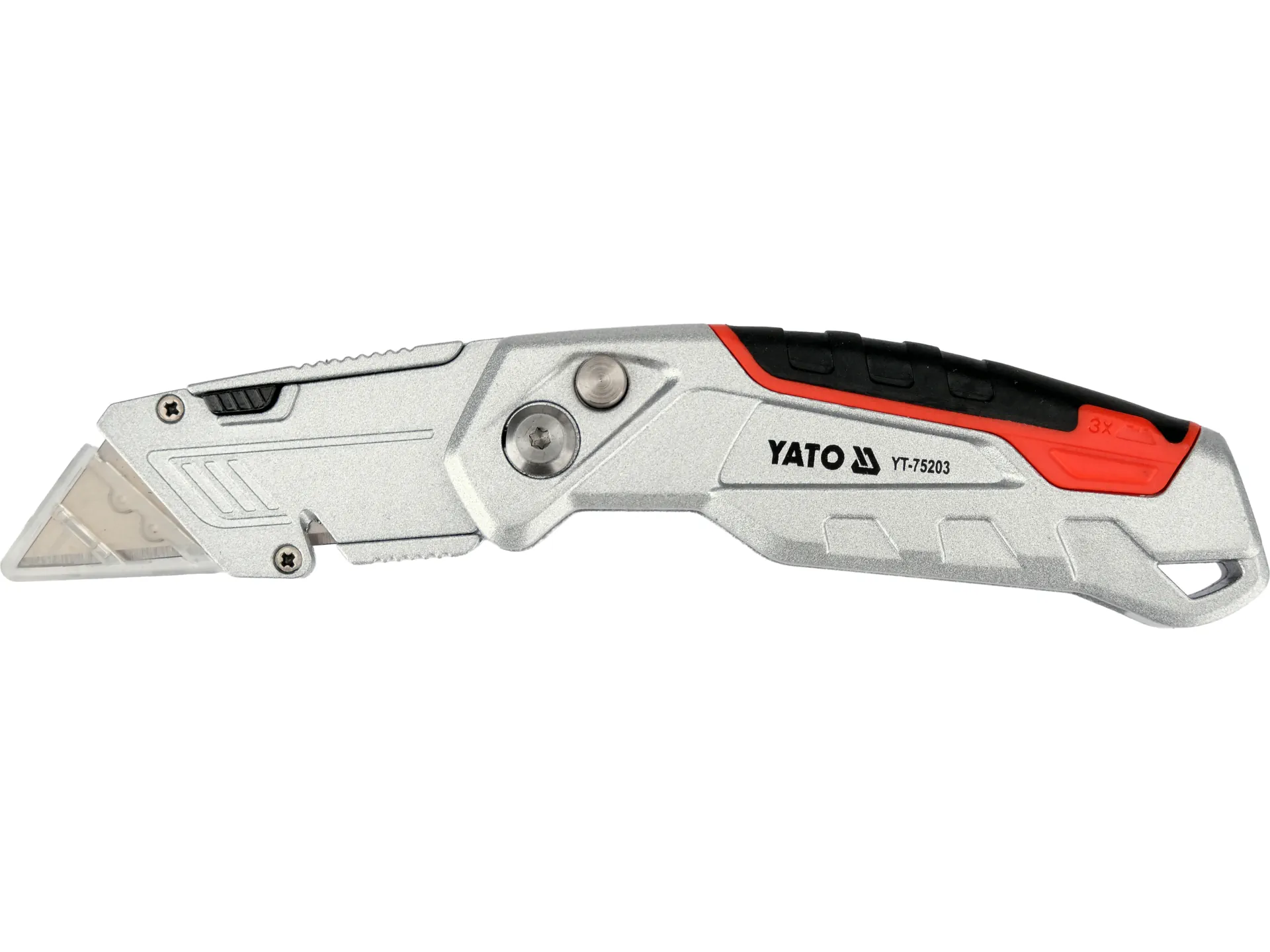 Folding metal utility knife with trapezoid blade 3
