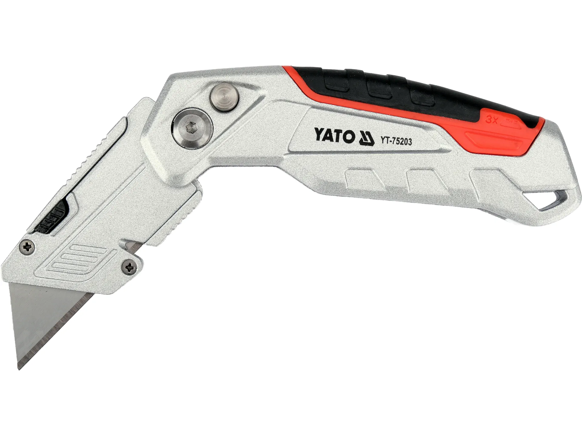 Folding metal utility knife with trapezoid blade 4
