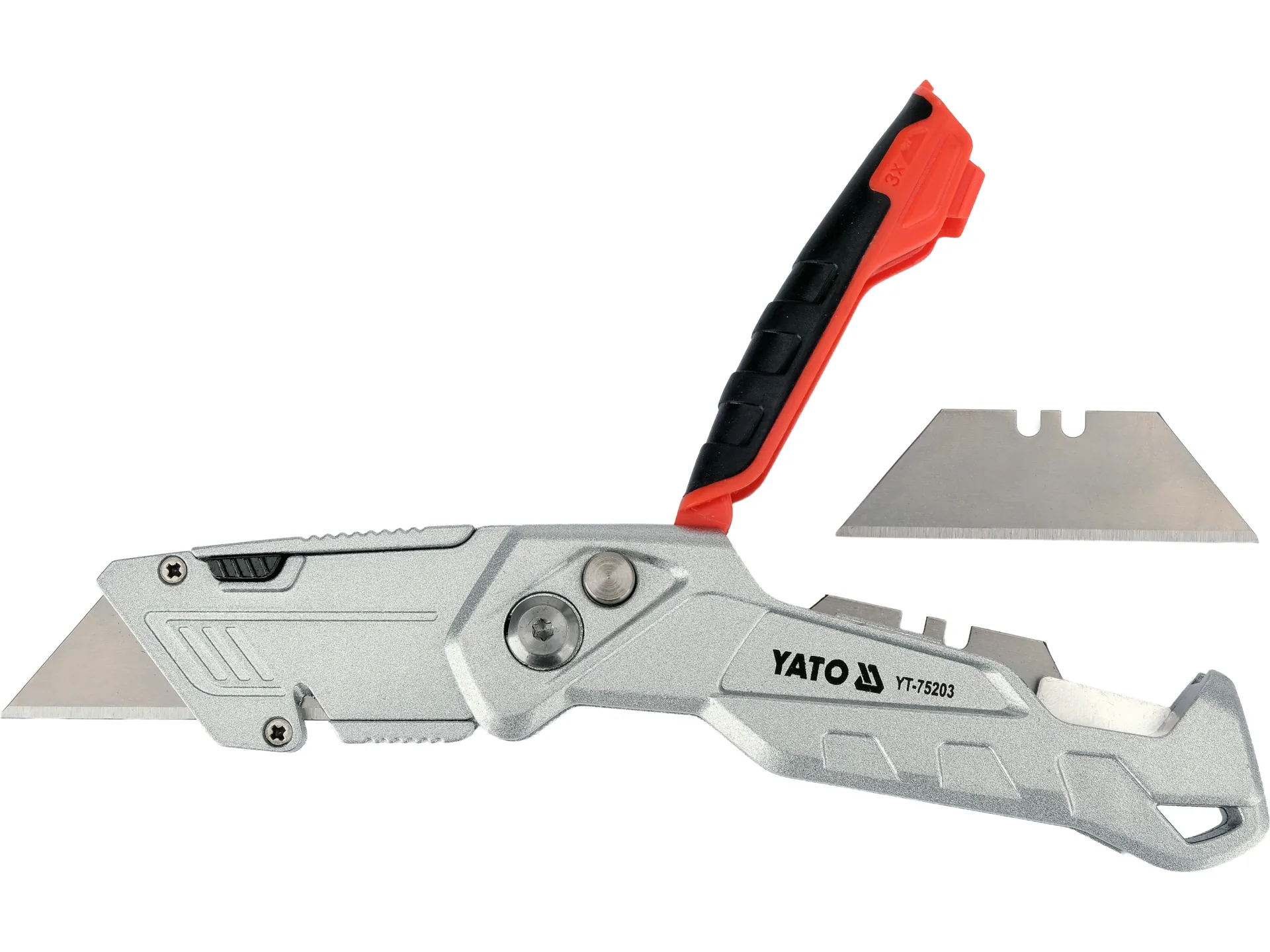 Folding metal utility knife with trapezoid blade 6