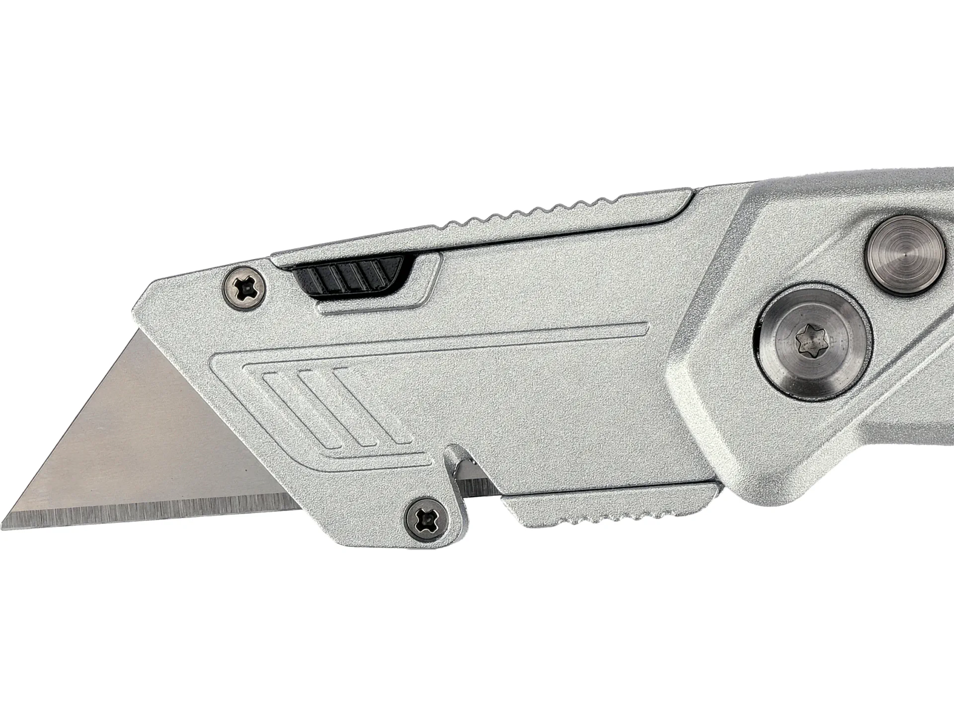 Folding metal utility knife with trapezoid blade 7